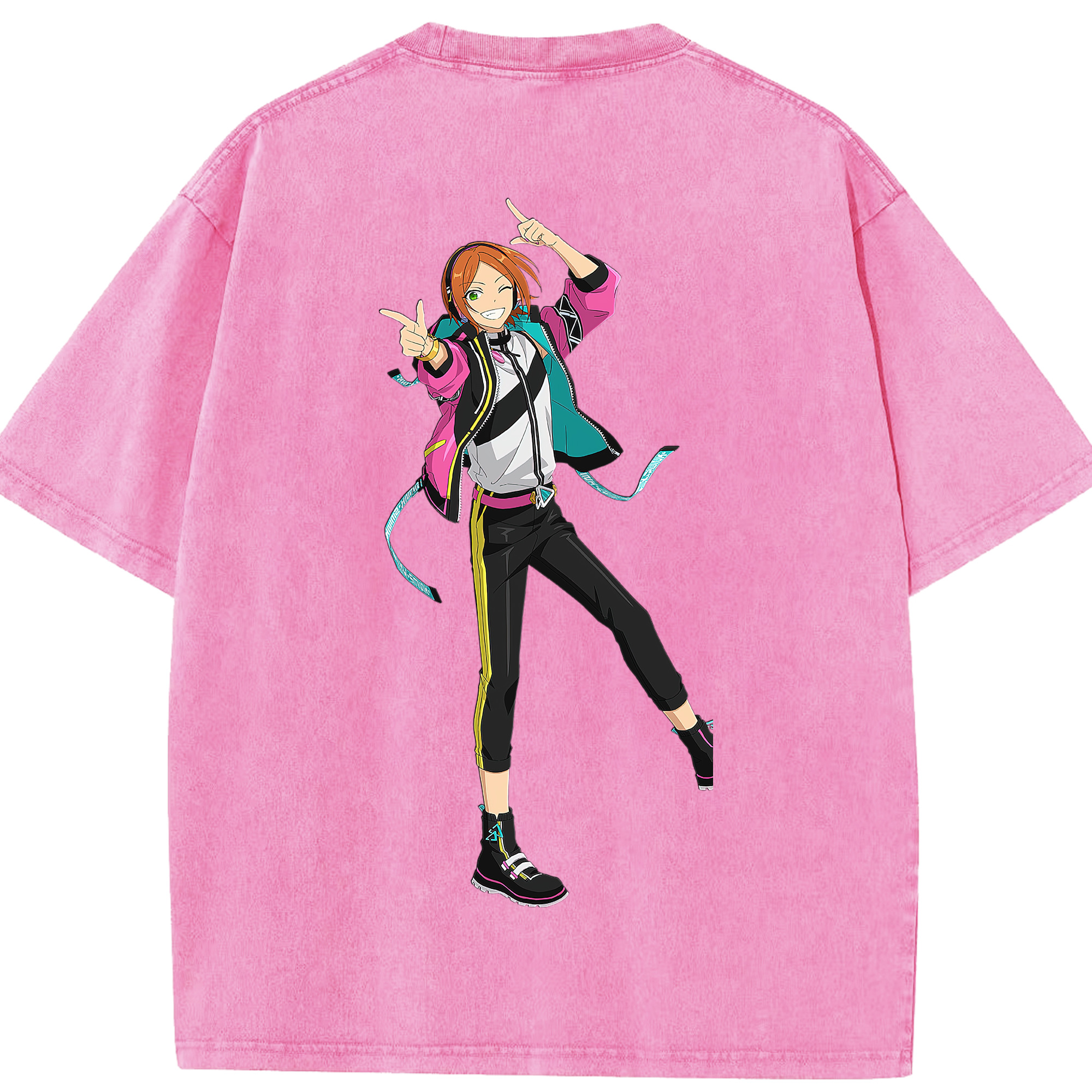 （画像用） あんさんぶるスターズ! Ensemble Stars 綿100% ヴィンテージ風 半袖Tシャツ（背面プリント）